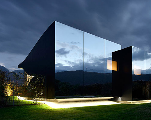 mirror houses by peter pichler reflect the mountains of northern italy
