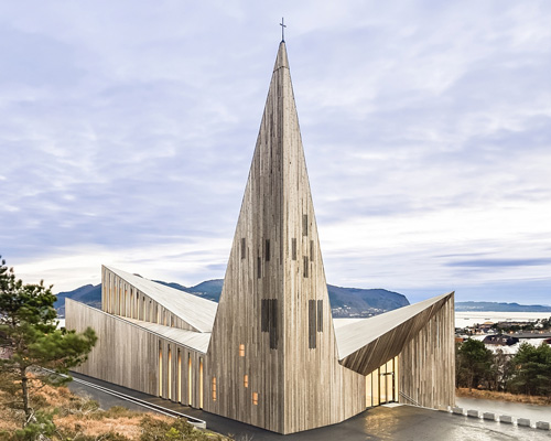 angular formed church of knarvik by reiulf ramstad opens in norway