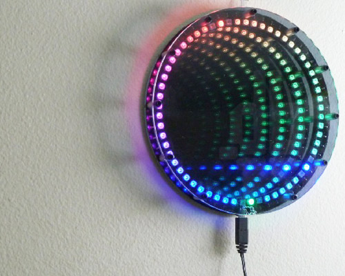 infinity mirror clock by soniktech creates an endless void of color