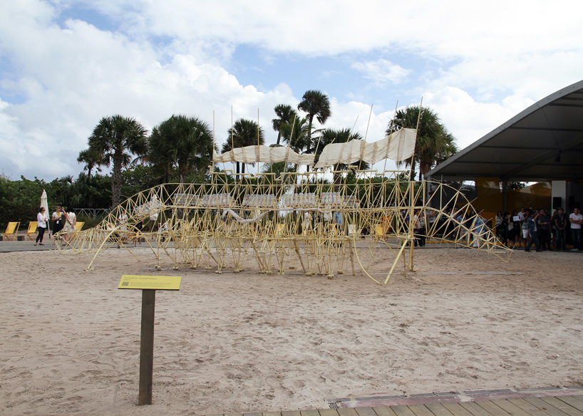theo jansen's strandbeest adopt 3D printing at art basel miami beach