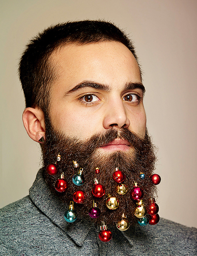 turn your facial scruff into a festive tree with beard baubles