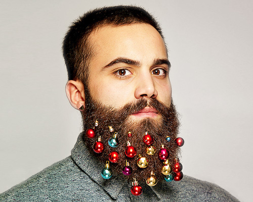 turn your facial scruff into a festive tree with beard baubles 