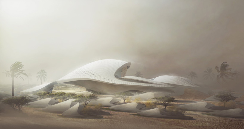 zaha hadid bee’ah headquarters sharjah uae designboom