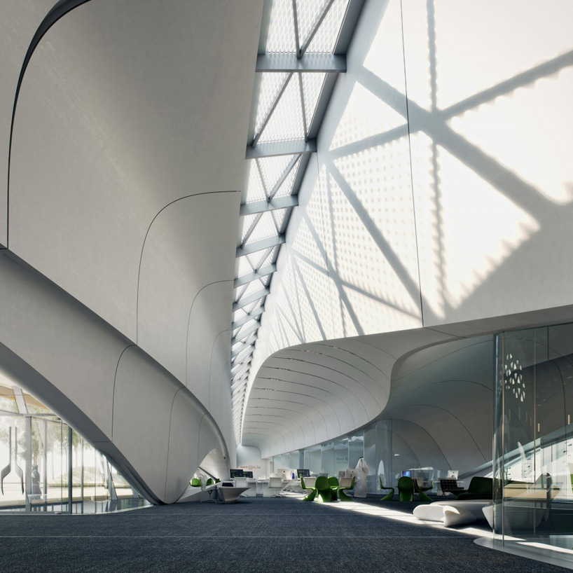 zaha hadid bee’ah headquarters sharjah uae designboom