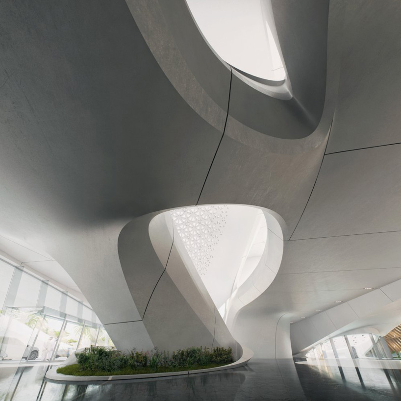 zaha hadid bee’ah headquarters sharjah uae designboom