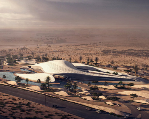 zaha hadid reveals bee’ah's sharjah headquarters in the emirati desert
