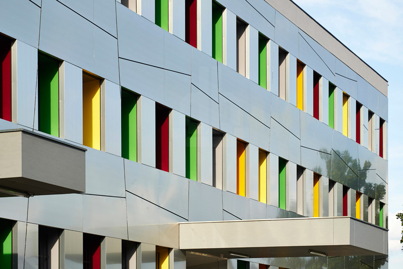 atelier filippini city hall perforated steel france illkirch-graffenstaden designboom