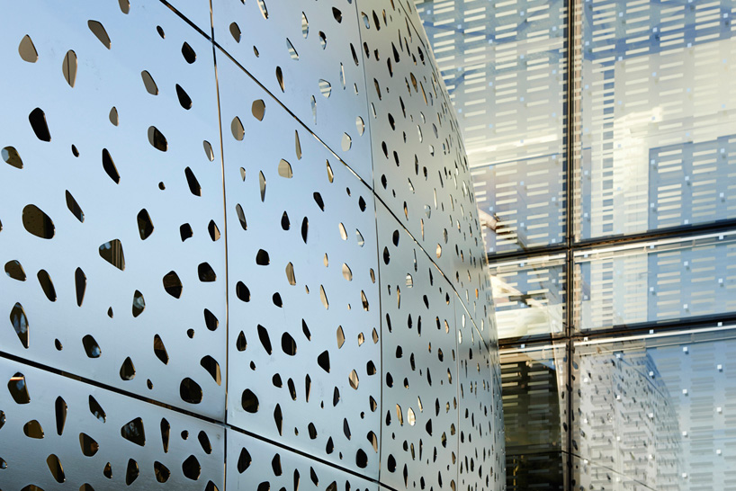 atelier filippini city hall perforated steel france illkirch-graffenstaden designboom