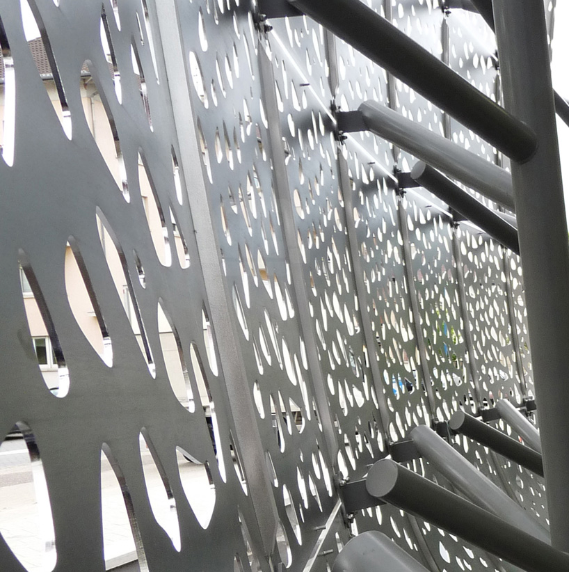 atelier filippini city hall perforated steel france illkirch-graffenstaden designboom