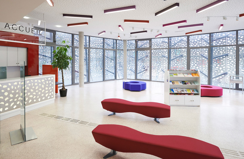 atelier filippini city hall perforated steel france illkirch-graffenstaden designboom