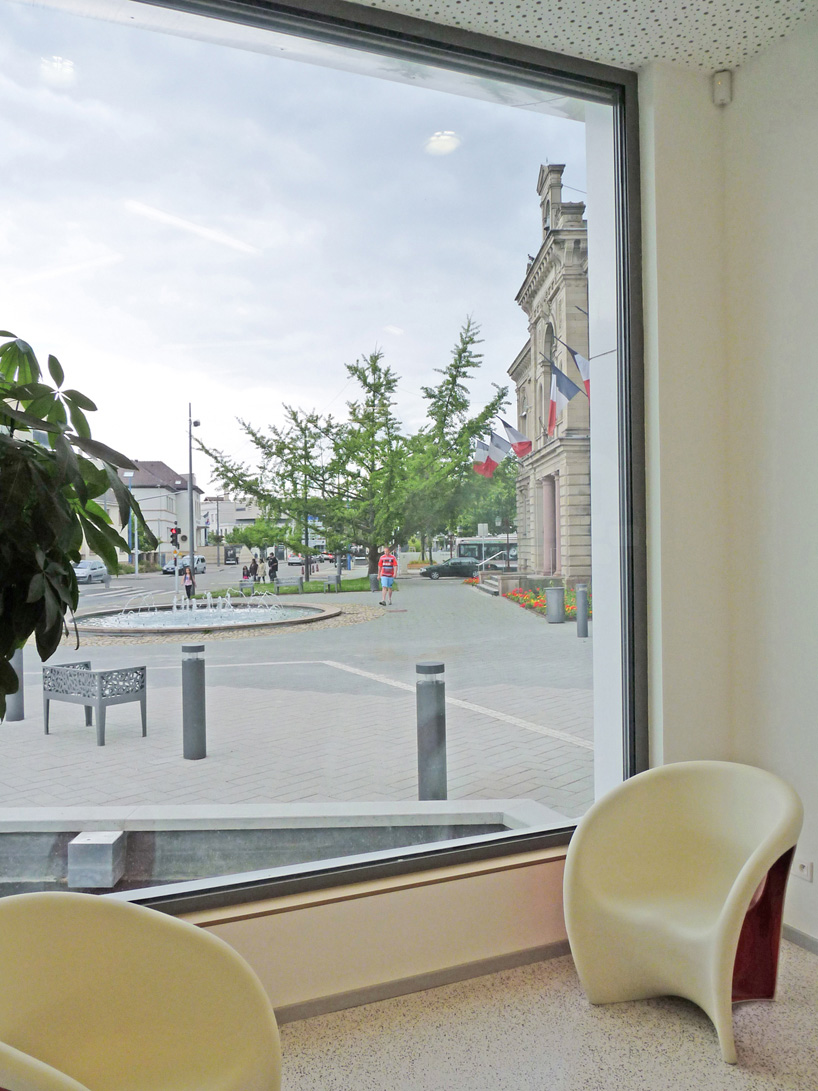 atelier filippini city hall perforated steel france illkirch-graffenstaden designboom