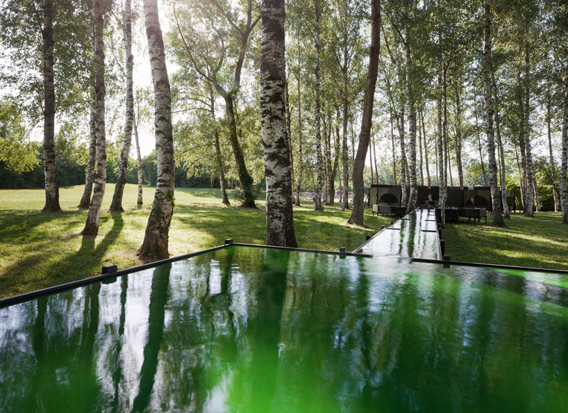 spirulina fountain by bureau A acts as cultivating garden folly in geneva