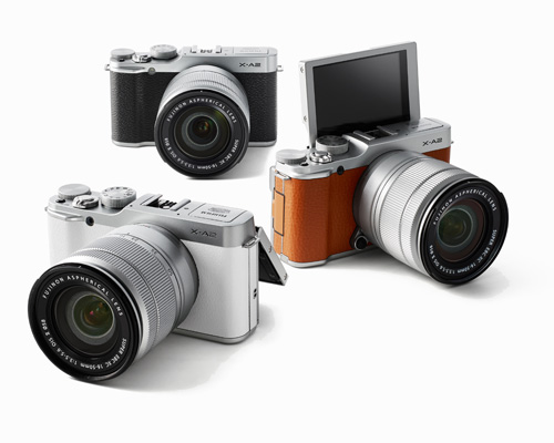 interchangeable lens fujifilm X-A2 camera features 175° tilting LCD