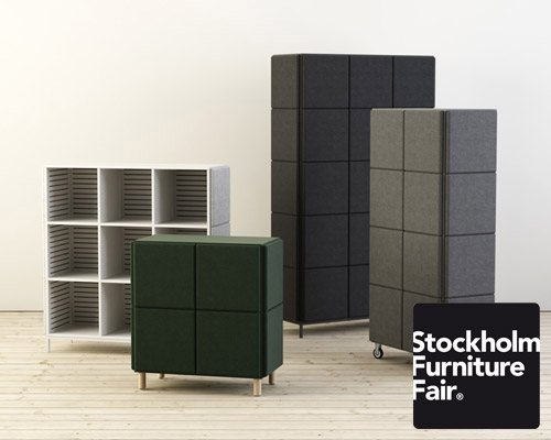 glimakra's sabine furniture system features integrated sound attenuation