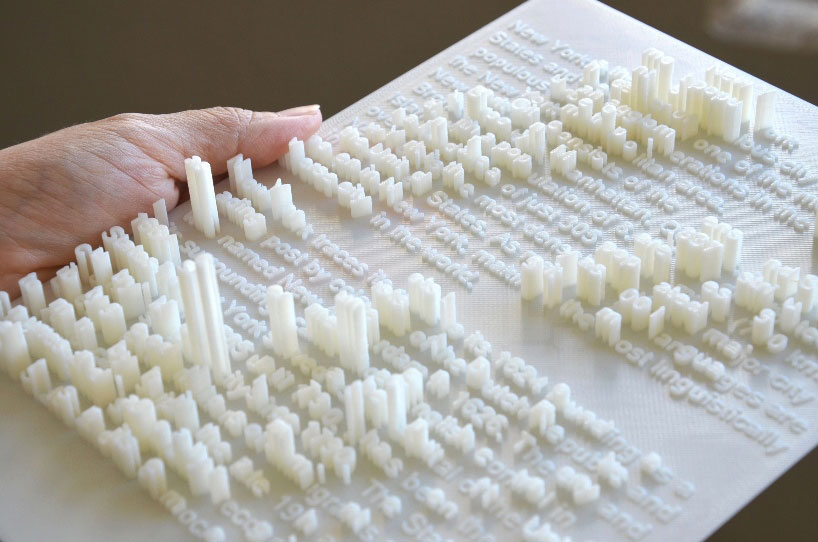 hongtao zhou extrudes typography into 3D-printed textscape