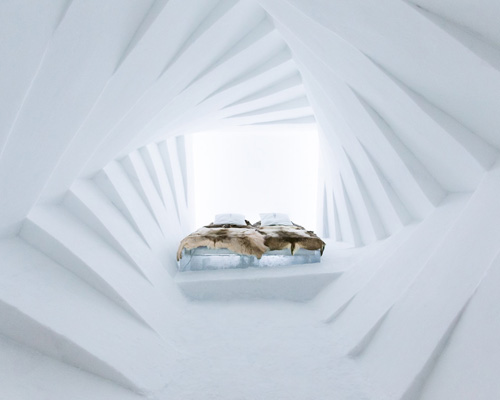 inside the art suites at the 25th icehotel in jukkasjärvi