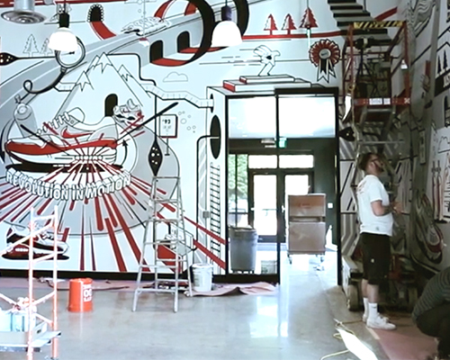 ‘revolution in motion’ NIKE AIR MAX mural by ilovedust