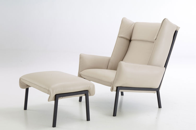 inga sempé clasps cushions of beau fixe for ligne roset in metal frame