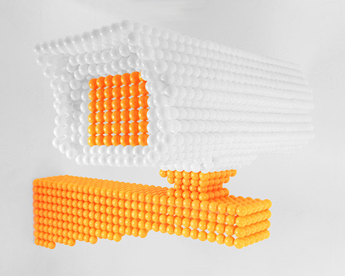 liam hopkins handcrafts sculptures from ping pong balls