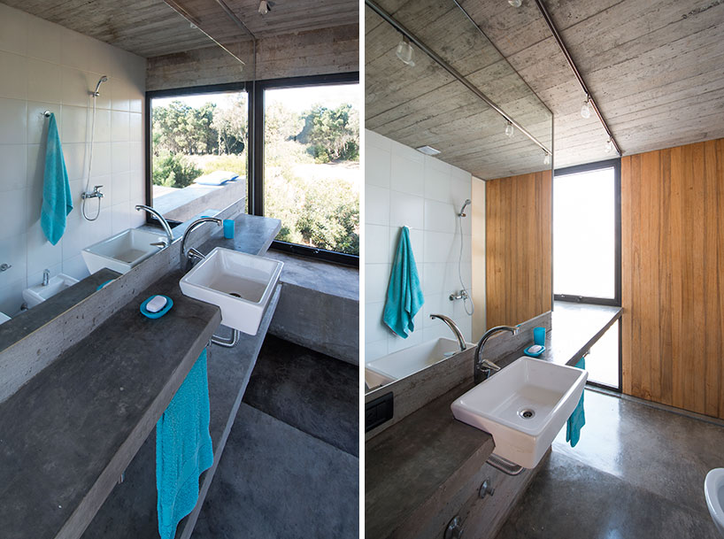 luciano kruk forms MR house of folded concrete and wooden louvers