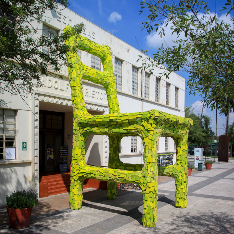 mark reigelman positions massive nest chair in monterrey, mexico