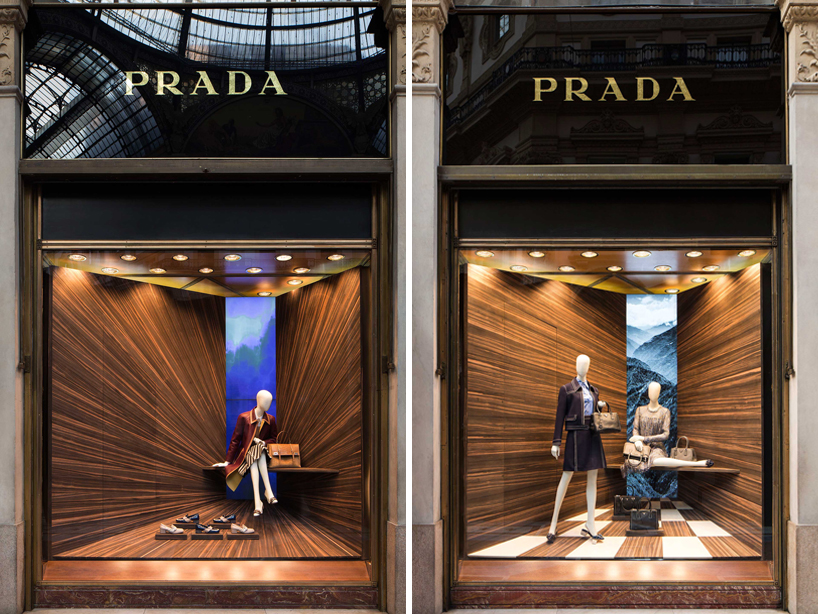 martino gamper alters perspectives with corners window design concept for  prada