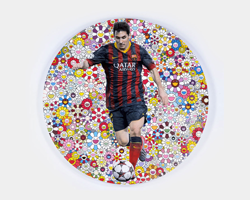 takashi murakami, damien hirst + lionel messi for UNICEF's 1in11 charity campaign