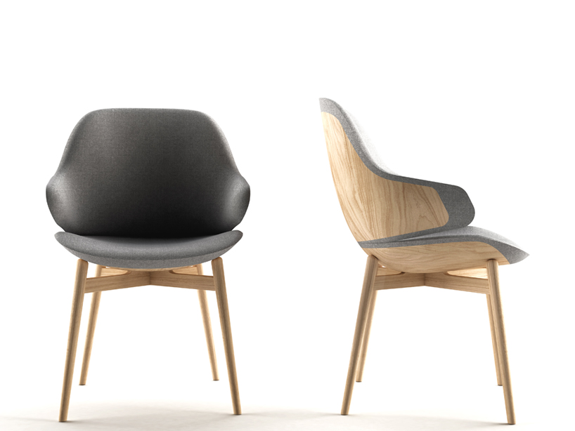 noé duchaufour lawrance designs rounded shell ciel! chair for TABISSO