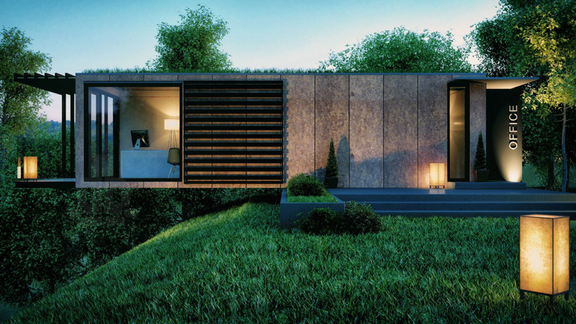 patrick bradley architects shipping container office thornton modular designboom