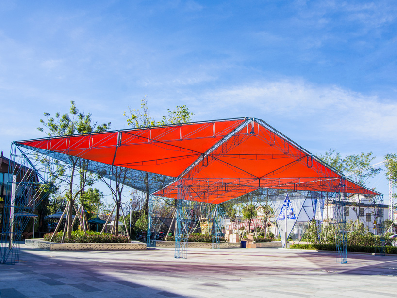 people's architecture office develops modular tangram canopy