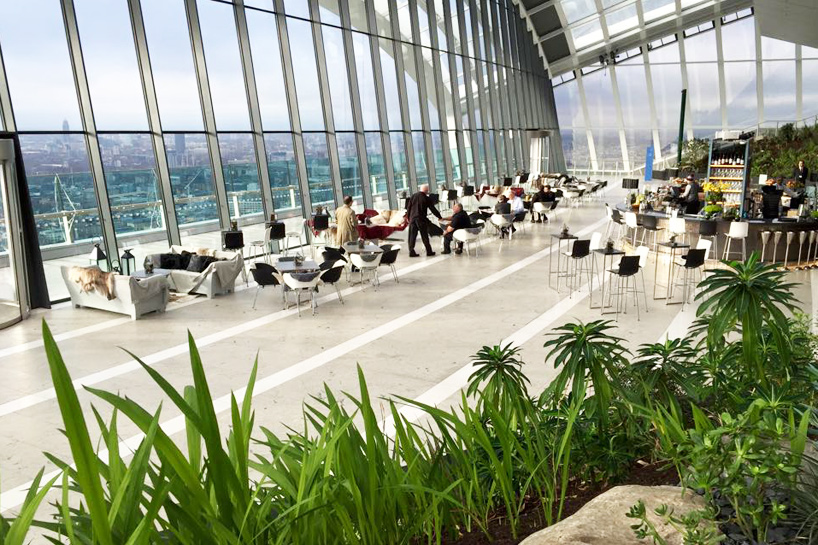 sky garden occupies the top of rafael viñoly's walkie talkie skyscraper