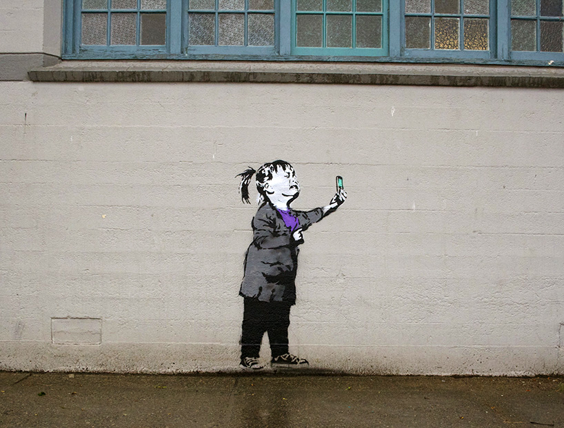 street art stencils show social media culture through graffiti