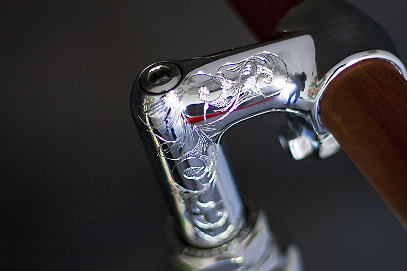 studio settimocielo vittoria fissa fixed gear bike hand engraved details italy designboom