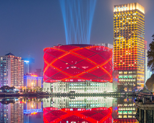 stufish's han show theater in wuhan conceived as a red paper lantern