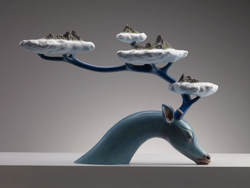 wang ruilin unites man and myth for surreal animal sculpture series