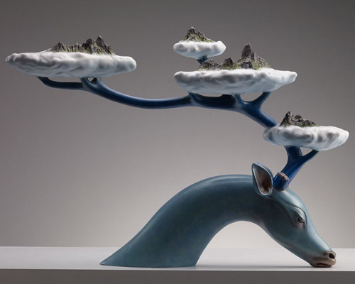 wang ruilin unites man and myth for surreal animal sculpture series