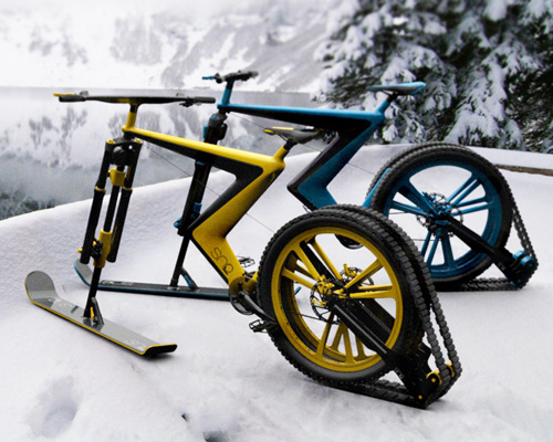 sno bike concept combines tensile frame with improved power efficiency