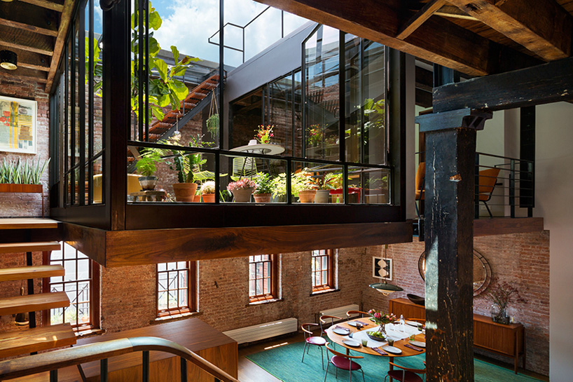 converted caviar warehouse in new york features sunken interior court