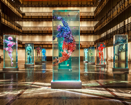 dustin yellin infills lincoln center with glass dancers for the NYC ballet 