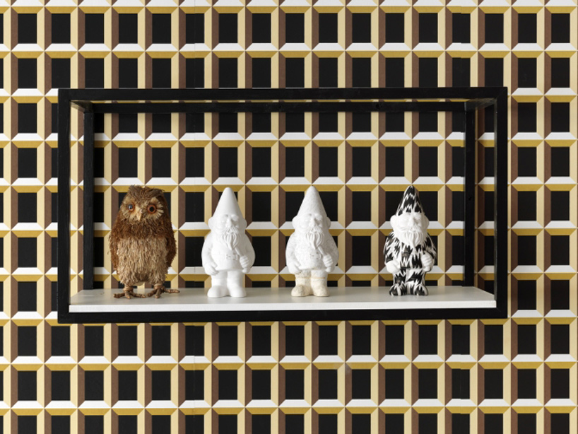 eley kishimoto studio maclean optical illusion wallpaper london bakery designboom