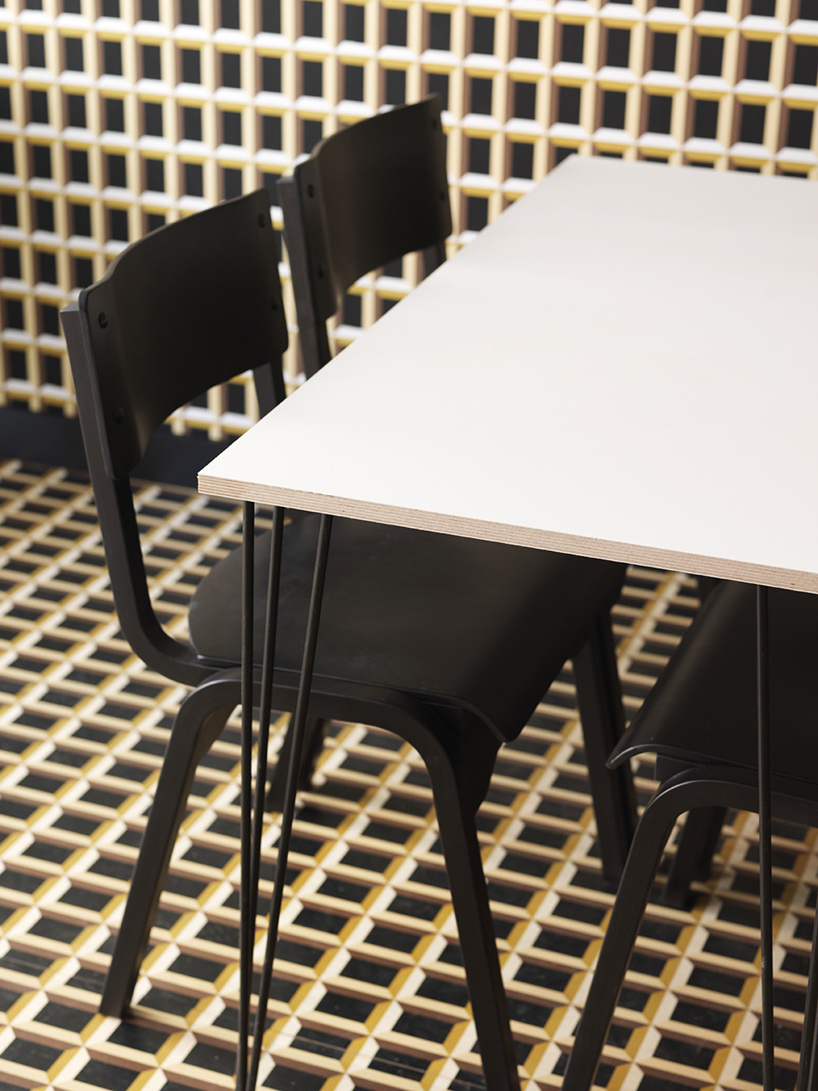 eley kishimoto studio maclean optical illusion wallpaper london bakery designboom