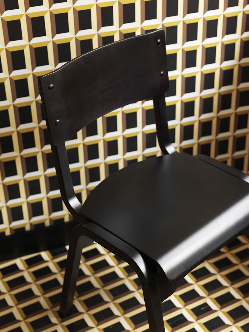 eley kishimoto studio maclean optical illusion wallpaper london bakery designboom