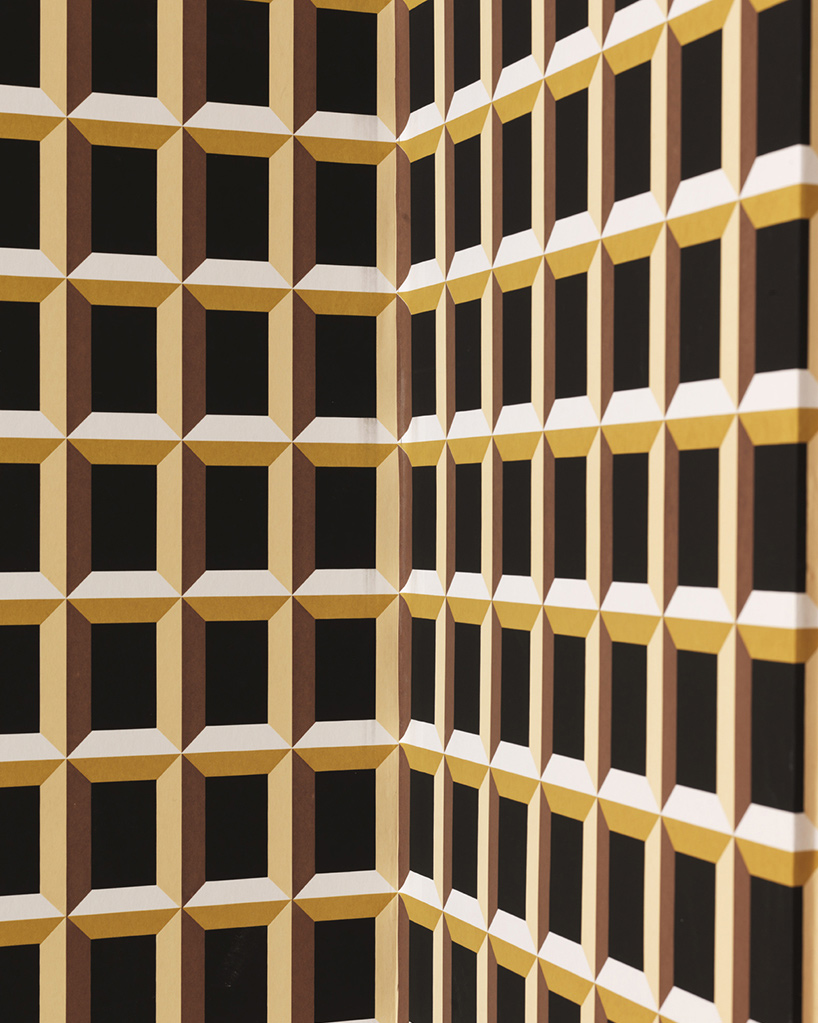 eley kishimoto studio maclean optical illusion wallpaper london bakery designboom