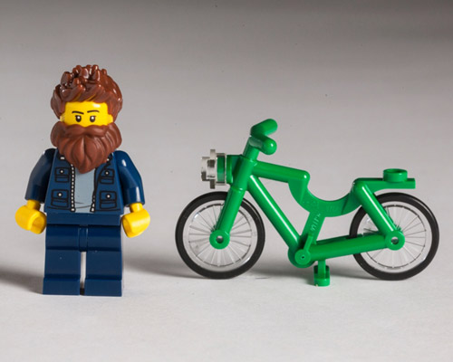 hipster LEGOs bring the bearded + bike-riding to toy form