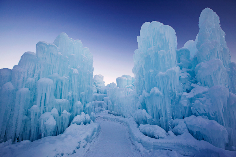 frozen forms complete the arctic artistry of ice castle design