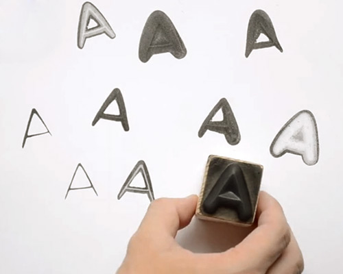 INSTAMP lets users control letter form variations through pressure