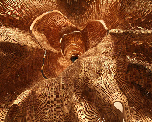 john grade sources sculptural skin sculpture from 85-foot tree cast