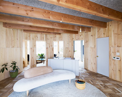 life style koubou arranges sundial house in a radial fashion