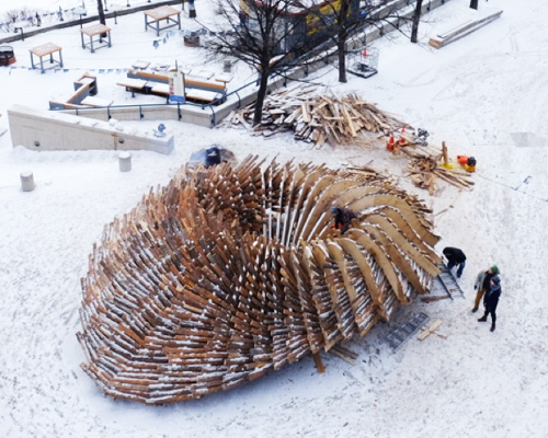 the hybrid hut by rojkind arquitectos takes shape for warming huts