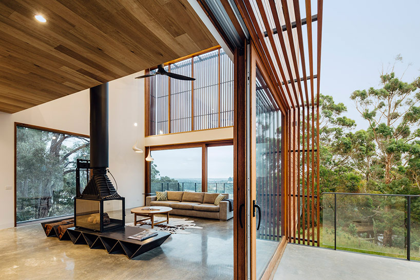 maloney architects constructs the invermay house of concrete, wood, and glass
